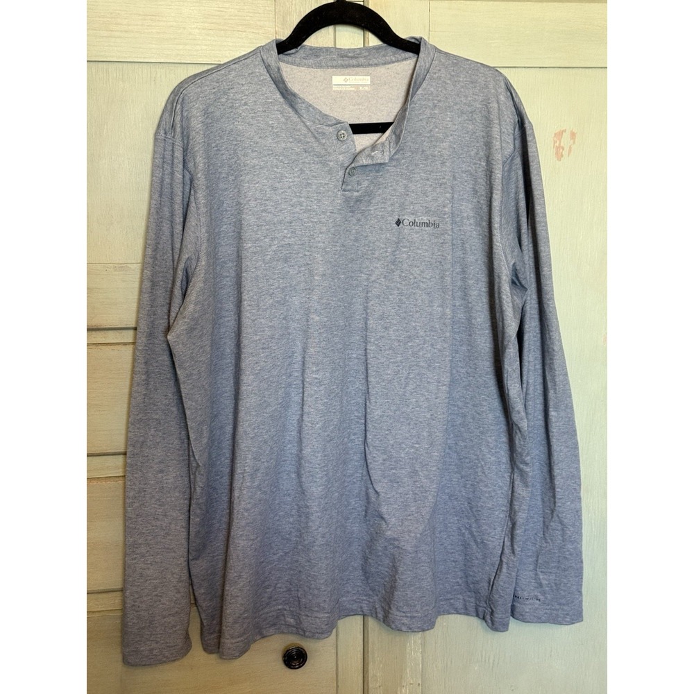 Columbia Men's Henley Longsleeve Shirt Blue Size XL